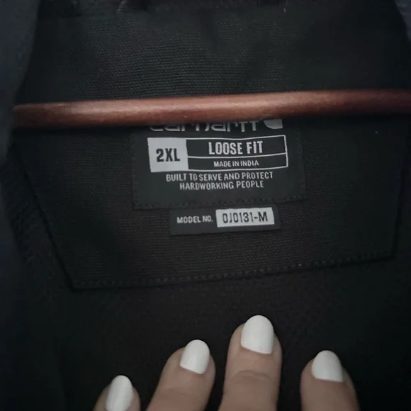 Carhart loose fit black hooded jacket 0J0131m  sz - 2XL - Picture 7 of 12